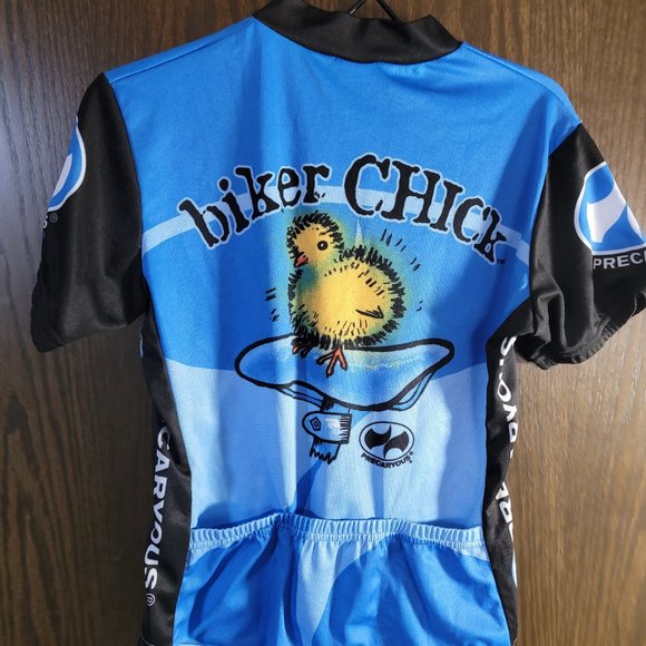 World Jerseys Women's Blue Biker Chick Cycling Jersey Size Medium - Picture 4 of 11